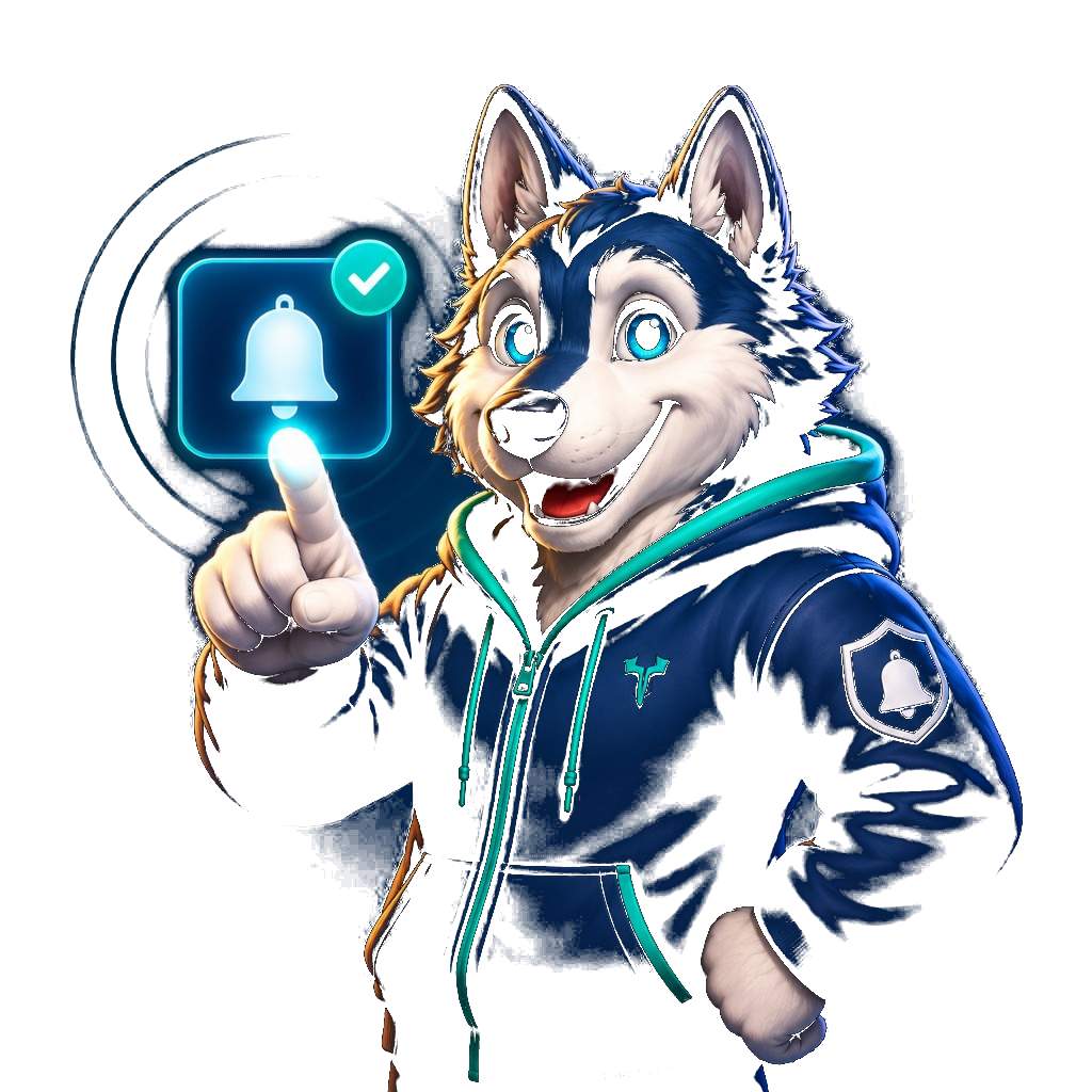 Mascotte Willy Push fa accettare la notifica push al visitatore