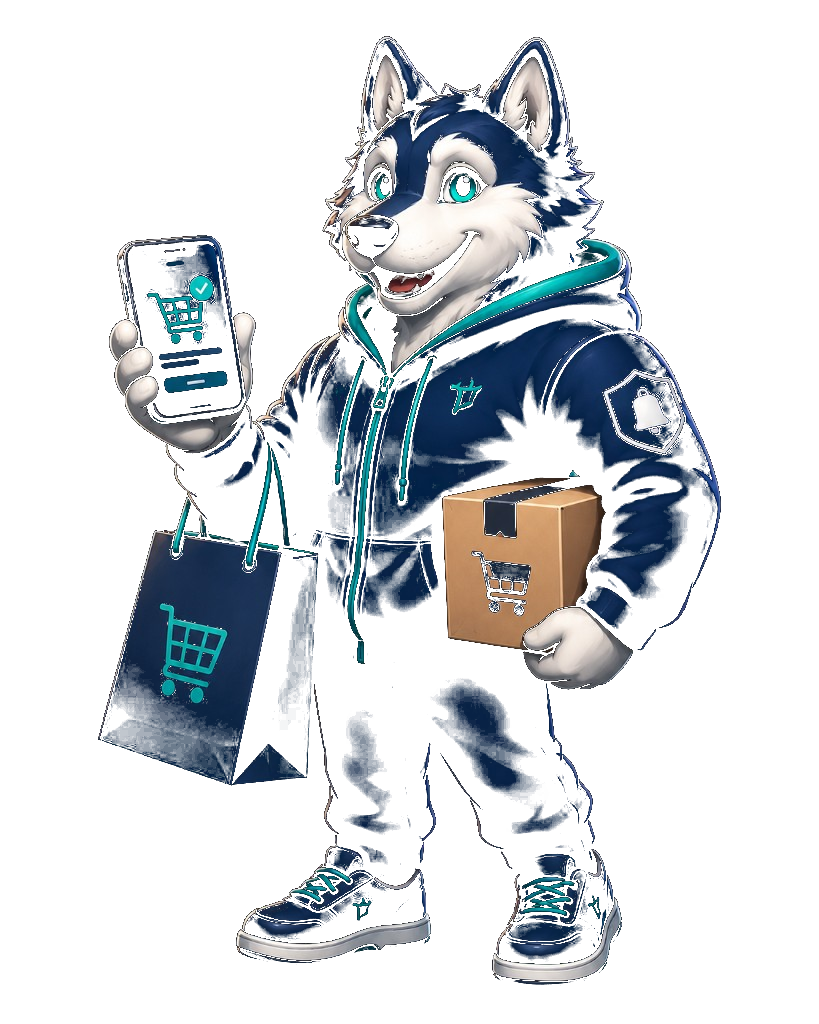 Mascotte Willy Push con carrello e ordini ecommerce