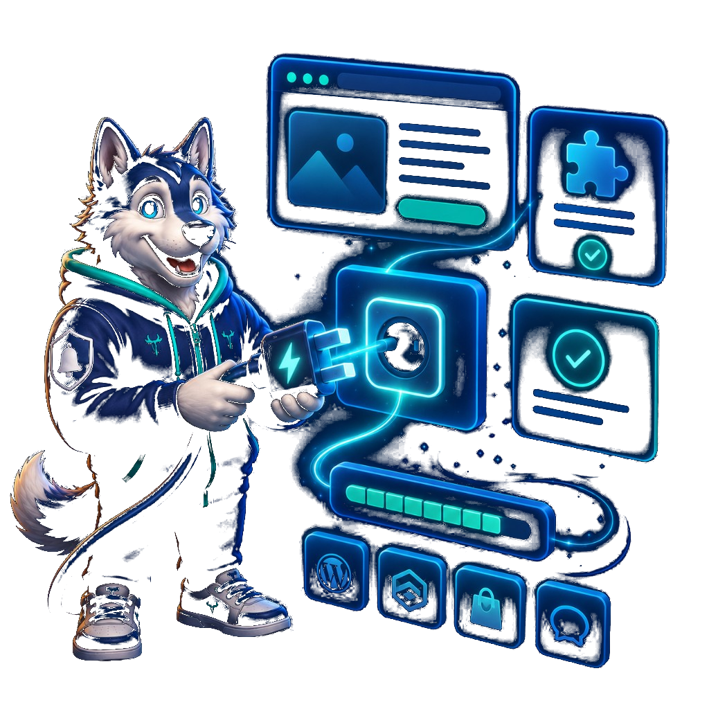 Mascotte Willy Push collega plugin e integrazioni
